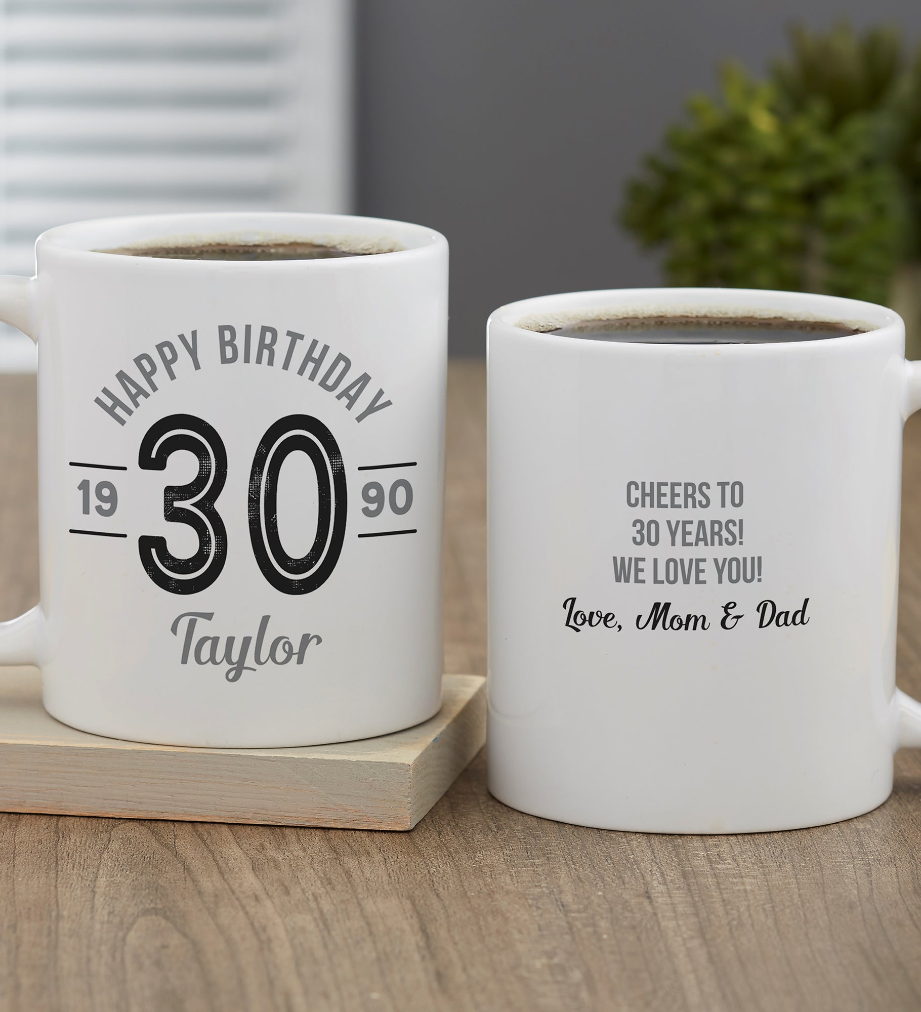 Modern Birthday Personalized Coffee Mugs